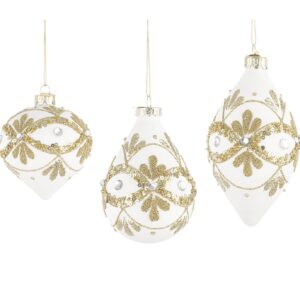 Addobbo Garish in Vetro bianco/oro 3 modelli - Bizzotto