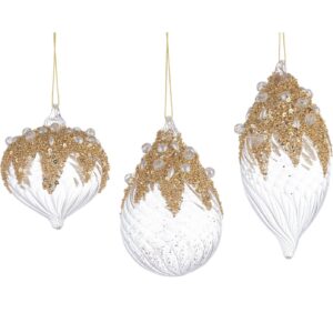 Addobbo Beautify in Vetro trasparente/oro 3 modelli - Bizzotto