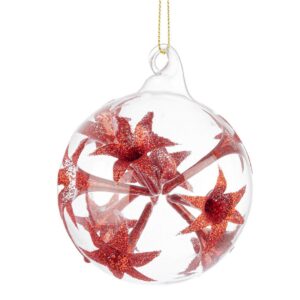 Sfera in Vetro Bizarre Glitter rosso Ø8 cm - Bizzotto