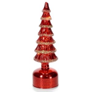 Pino Rotante Isbel con Luci a LED rosso/oro H.30 cm - Bizzotto