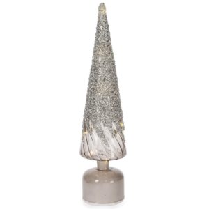 Pino Rotante Vortex con Luci a LED argento H.42 cm - Bizzotto