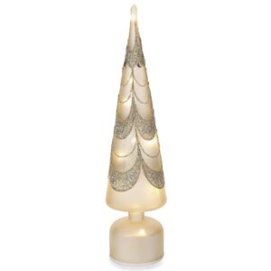 Pino Rotante Drapery con Luci a LED champagne H.41 cm - Bizzotto