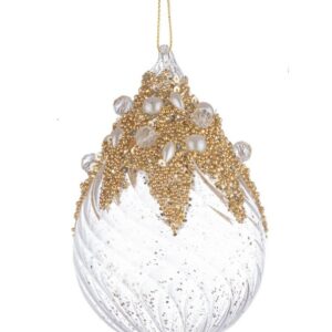 Addobbo Beautify in Vetro trasparente/oro 3 modelli - Bizzotto - immagine 3