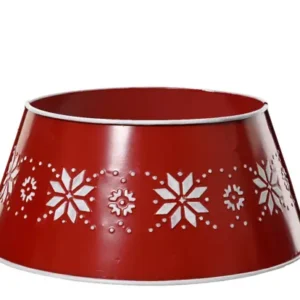 Copribase in Metallo rosso con Stelle d.70 cm - Kaemingk