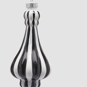Addobbo Fuso a righe nero/bianco h.14 cm - EDG