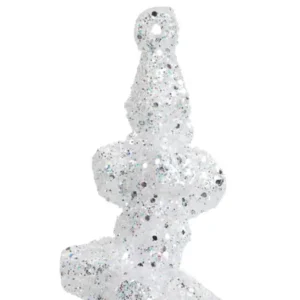 Addobbo Ghiacciolo con Glitter L.25 cm bianco - Kaemingk - immagine 3