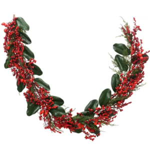 Festone Pino verde con Bacche rosse L.180 cm - Kaemingk