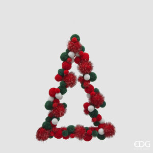 Decoro Abete con Pompon da Appendere h.45 cm - EDG