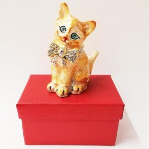 Scultura-Cofanetto Gatto con Papillon - B&B