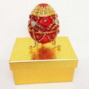 Scultura-Cofanetto Uovo rosso 9x6 cm - B&B