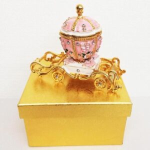 Scultura-Cofanetto Carrozza rosa 12x9 cm - B&B