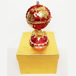 Scultura-Cofanetto Globo rosso 14x8 cm - B&B