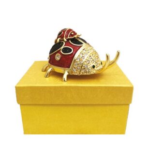 Scultura-Cofanetto Coccinella con Cucciolo 9x7 cm - B&B