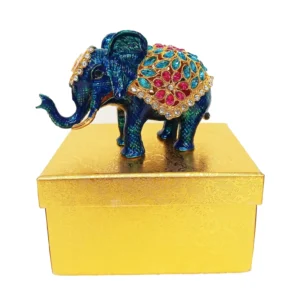 Scultura-Cofanetto Elefante blu 7x11.5 cm - B&B