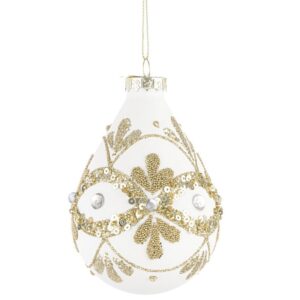 Addobbo Garish in Vetro bianco/oro 3 modelli - Bizzotto - immagine 3