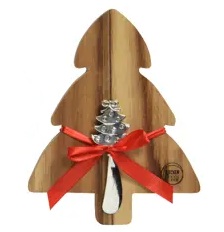 Tagliere Abete in Legno d'Acacia con Posata - Kaemingk