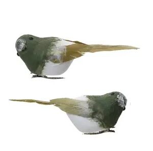 Uccello verde e bianco 2 mod.assortiti - Kaemingk