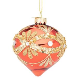 Addobbo Garish in Vetro rosso/oro 3 modelli - Bizzotto - immagine 4