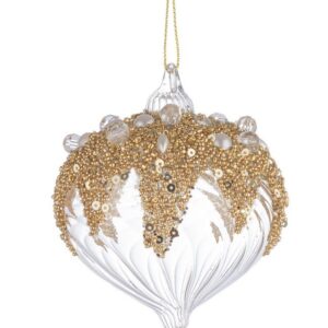 Addobbo Beautify in Vetro trasparente/oro 3 modelli - Bizzotto - immagine 4