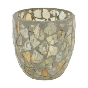 Porta Tealight in Vetro Mosaico oro 9 cm - Dijk