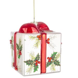 Addobbo Pacco Regalo in Vetro 10x12 cm - Bizzotto