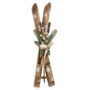 Decoro Sci Chamonix in Legno 16x50 cm - Bizzotto - immagine 1