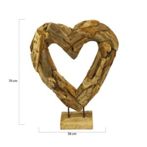Scultura Cuore in Legno H. 70 cm - Dijk - immagine 3