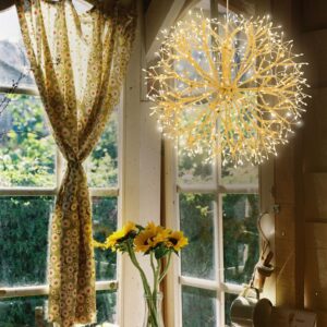 Ramo Sfera Ricco RICH Champagne ø40cm 576 MicroLED FlashLED con Ciuffi di Led 5m+ø40cm - Lotti - immagine 3
