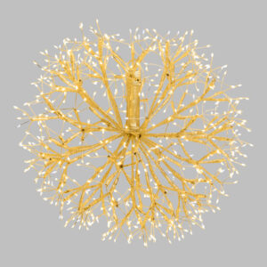 Ramo Sfera Ricco RICH Champagne ø40cm 576 MicroLED FlashLED con Ciuffi di Led 5m+ø40cm - Lotti - immagine 6