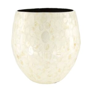 Vaso in Capiz e Bambù avorio Ø37xh.37 cm - Dijk