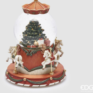 Carillon Sfera di Neve Abete con Cavalli - EDG