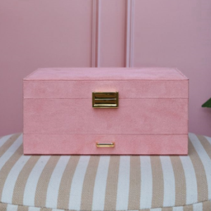 Portagioie in Velluto Denise rosa 24x17x11 cm - Maison Scarlett