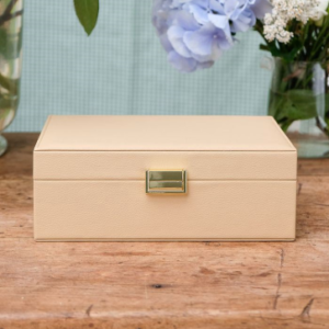 Portagioie in Ecopelle Louise rosa 23x17 cm - Maison Scarlett