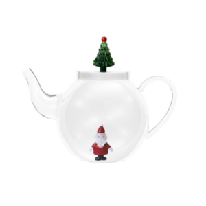 Teiera in Vetro Babbo Natale e Albero - Ichendorf - immagine 1