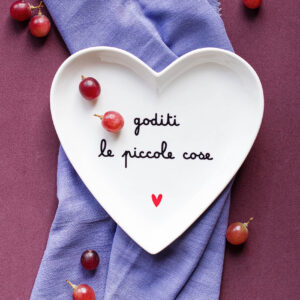 Set 2 Piatti Cuore Goditi le piccole cose D.18 cm - Simple Day - immagine 2