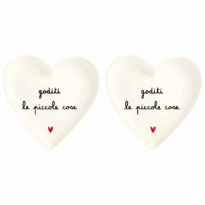 Set 2 Piatti Cuore Goditi le piccole cose D.18 cm - Simple Day - immagine 1