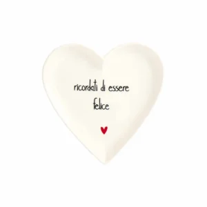 Set 2 Piatti Cuore Ricordati di essere felice D.12 cm - Simple Day - immagine 3