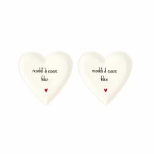 Set 2 Piatti Cuore Ricordati di essere felice D.12 cm - Simple Day