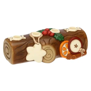 Portacandele natalizio tronchetto in ceramica - Thun - immagine 2