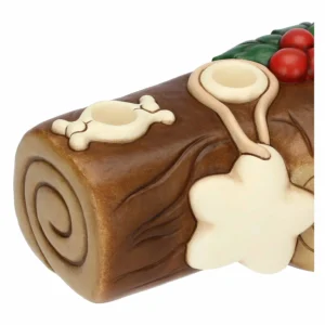 Portacandele natalizio tronchetto in ceramica - Thun - immagine 4