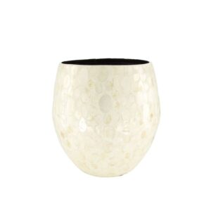 Vaso in Capiz e Bambù avorio Ø25xh.27 cm - Dijk