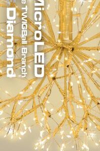 Ramo Sfera Ricco RICH Champagne ø40cm 576 MicroLED FlashLED con Ciuffi di Led 5m+ø40cm - Lotti - immagine 10