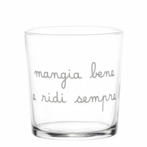 Bicchiere Acqua Mangia bene e ridi sempre - Simple Day