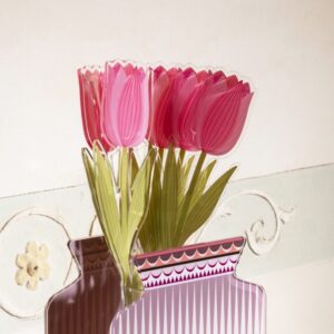 Fiore Tulipano rosa in Plexiglass piccolo - Vesta - immagine 5