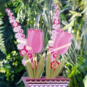 Fiore Tulipano rosa in Plexiglass piccolo - Vesta - immagine 4