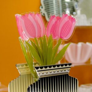 Fiore Tulipano rosa in Plexiglass piccolo - Vesta - immagine 3