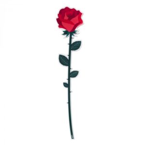 Fiore Rosa rossa in Plexiglass grande - Vesta