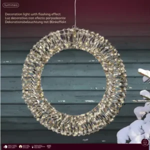 Ghirlanda con Luci a Led bianco caldo Ø50 cm - Kaemingk - immagine 3