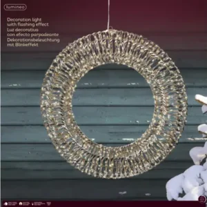 Ghirlanda con Luci a Led bianco caldo Ø70 cm - Kaemingk - immagine 3