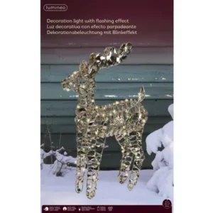 Renna con Luci a LED bianco caldo a Batteria H.66 cm - Kaemingk - immagine 3